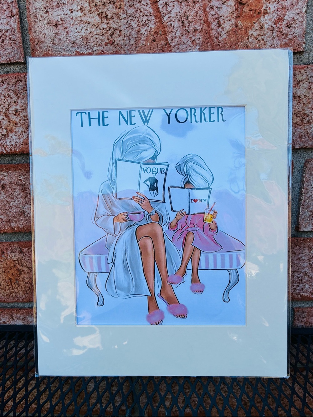 The New Yorker Spa Day Art Print - Pink Accents